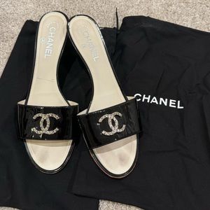 Chanel Vintage Kitten Heel Slides